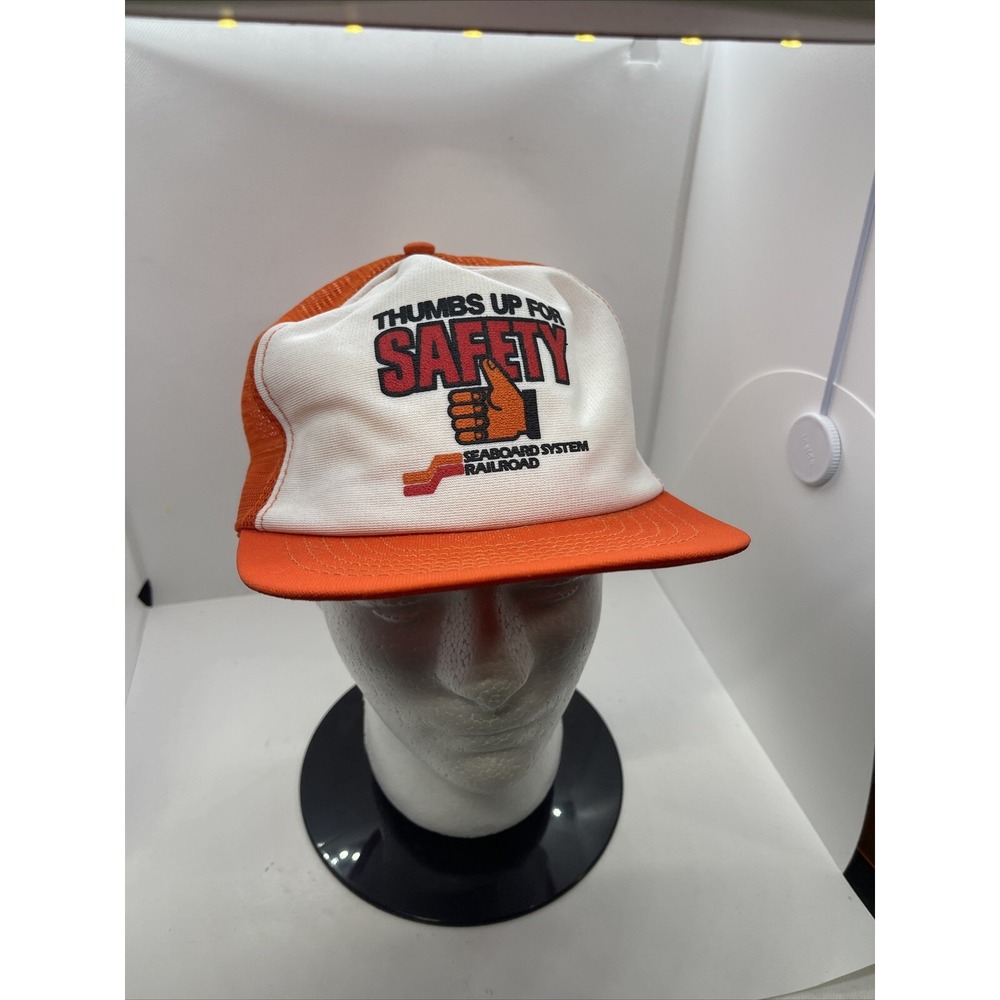 Vintage Seaboard System Railroad Safety Adjustable Snapback Mesh Trucker Hat